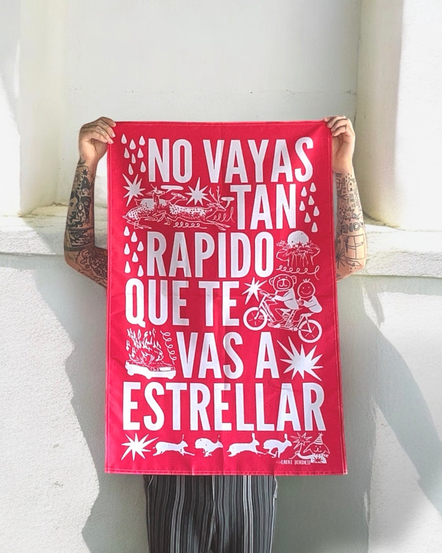 bandera NO VAYAS TAN RÁPIDO